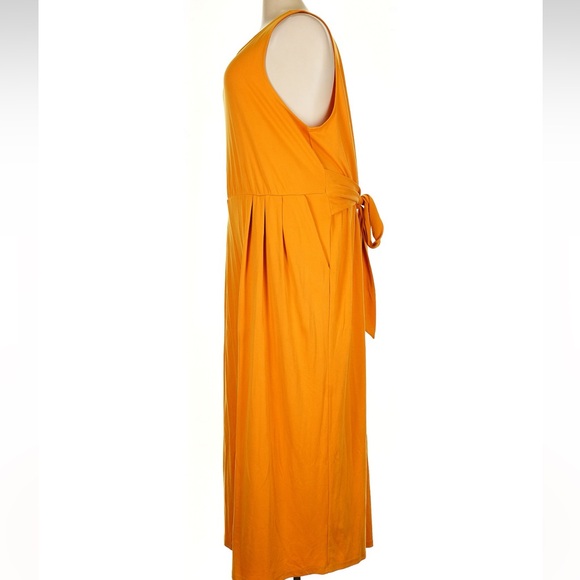 Eloquii Vibrant Orange Career Wide Leg Sleeveless Jumpsuit Women’s Plus Size 28 - Picture 3 of 7
